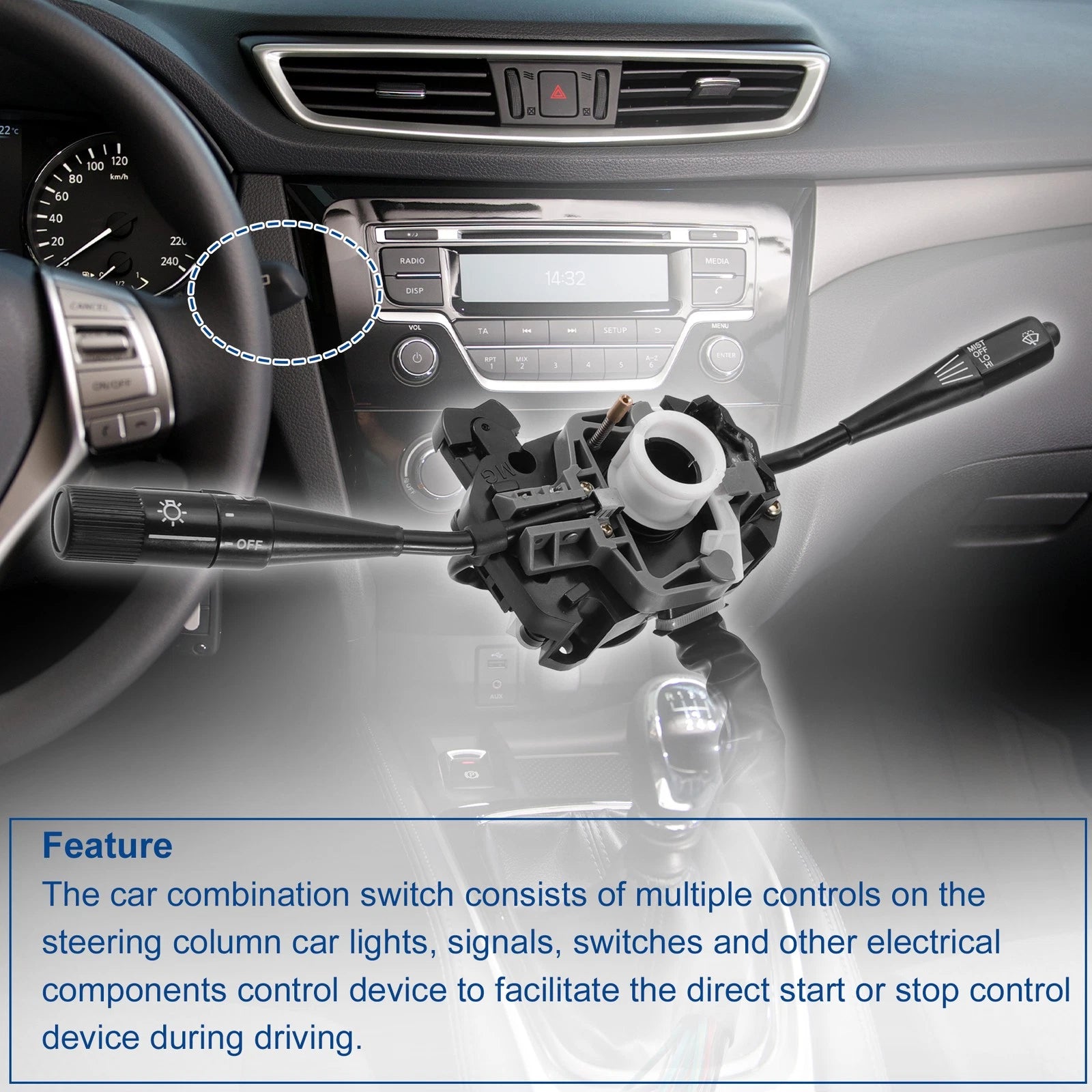 Steering Multifunction Switch for Toyota Truck 2.4L (2005–2015)