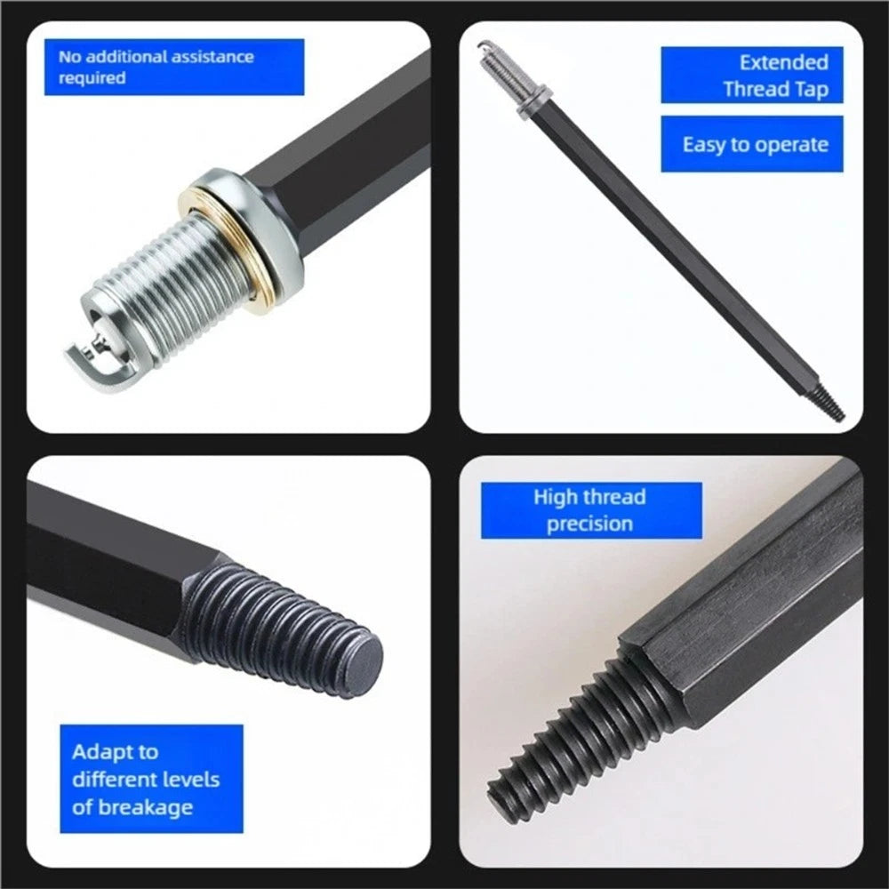 1Pc Threaded Broken Spark Plugs Removers Tool 185mm Double Size Ends
