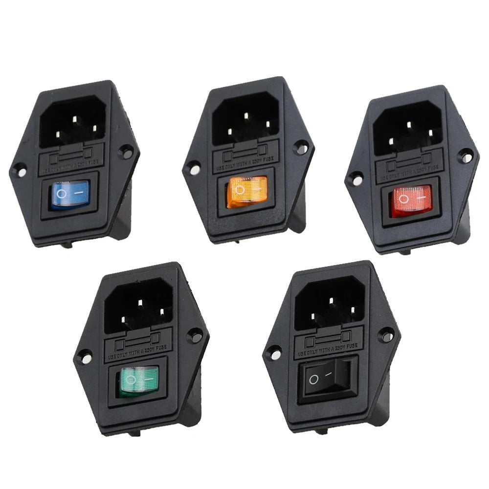 IEC320 C14 Power Socket with Fuse Holder for Panel Mounting (250V 10A)