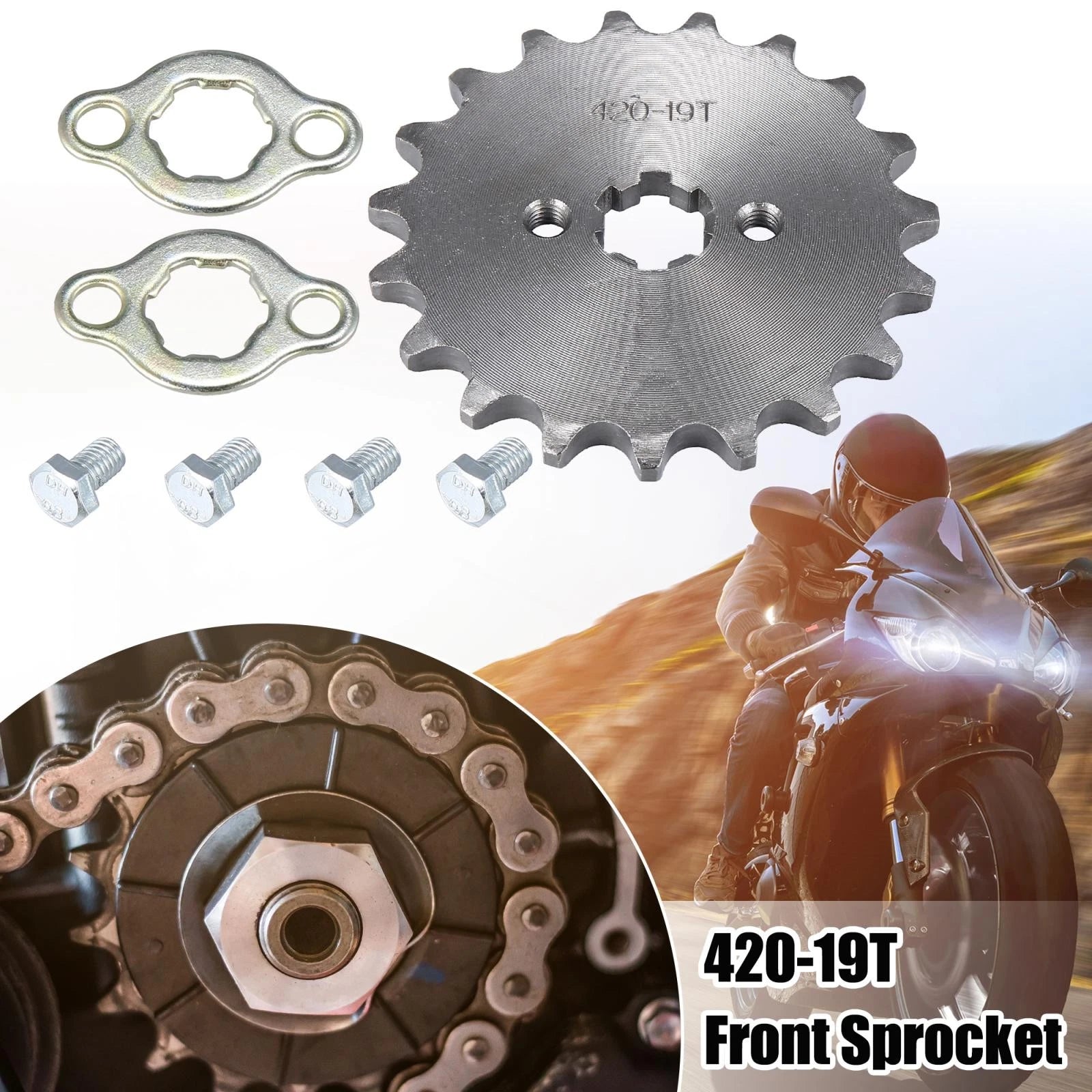 Front Motorcycle Sprocket 17mm 19T Replacement for Honda 50cc 70cc (1968–2016)