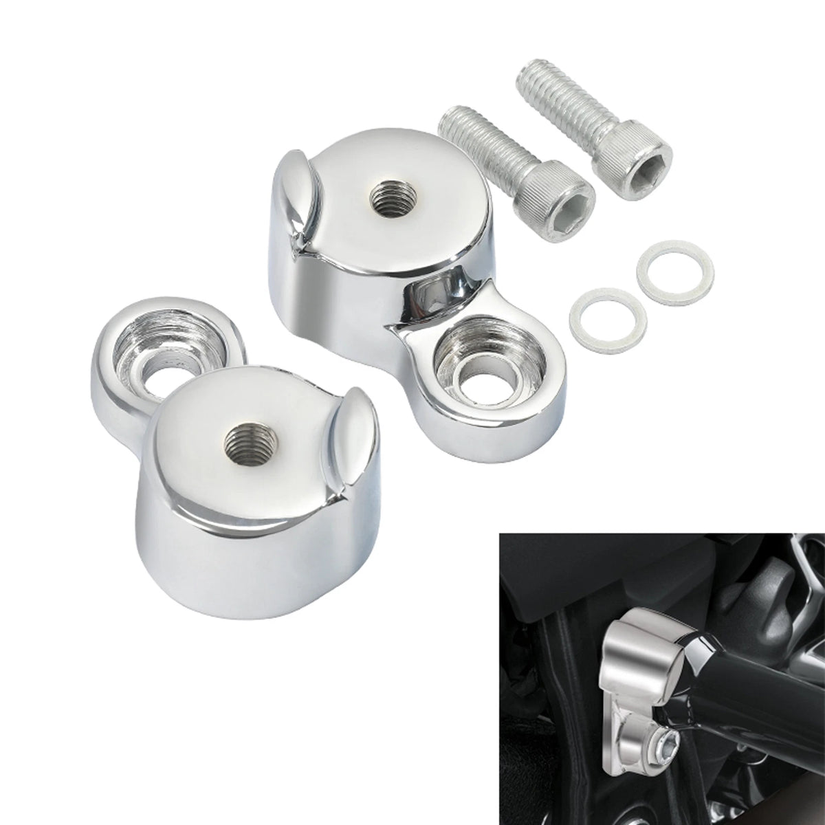 Chrome Passenger Footpegs Peg Mounting Kit for Harley FXDR FXDRS (2019–2024)