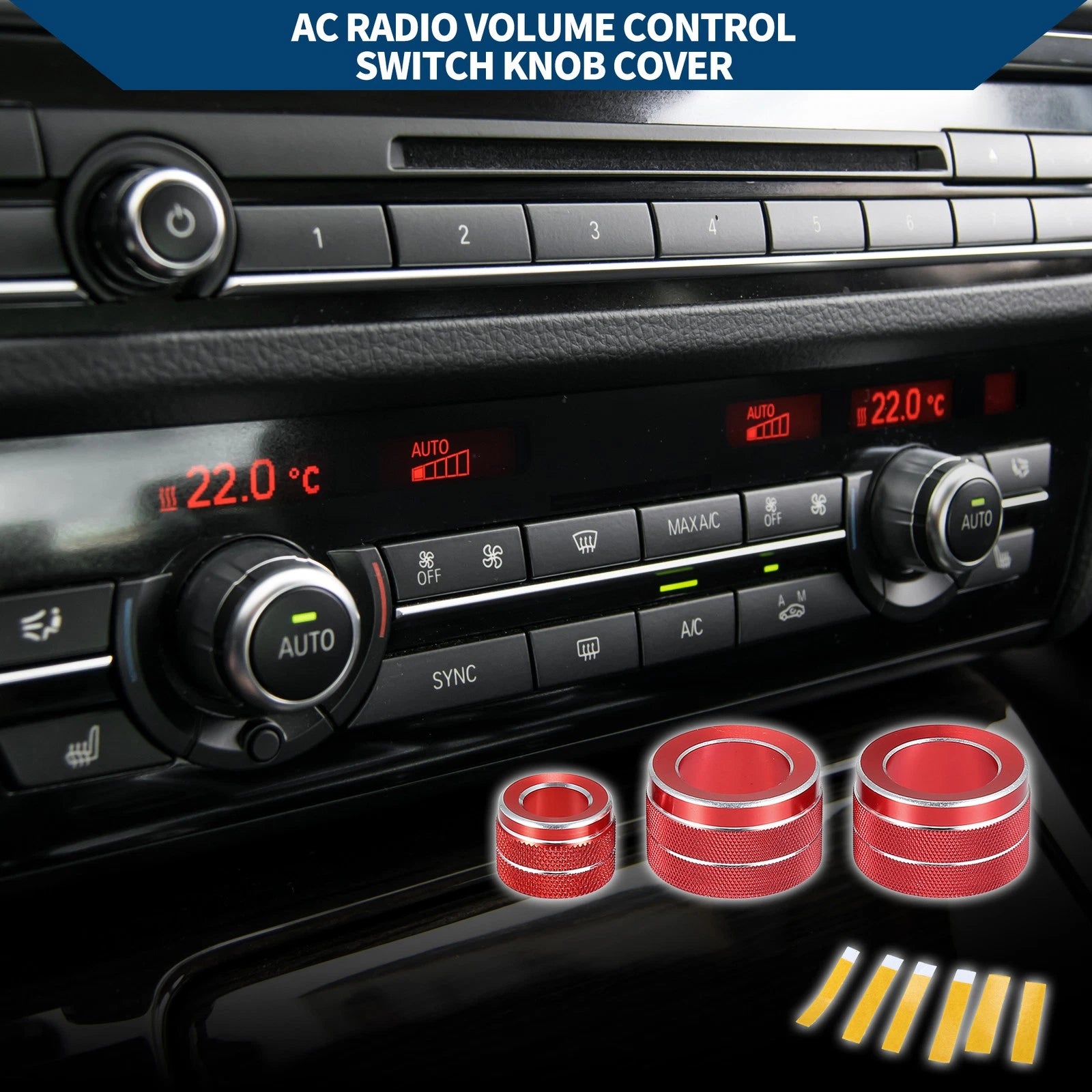 AC Radio Volume Control Switch Knob Cover Ring for BMW F10 (2011–2016)