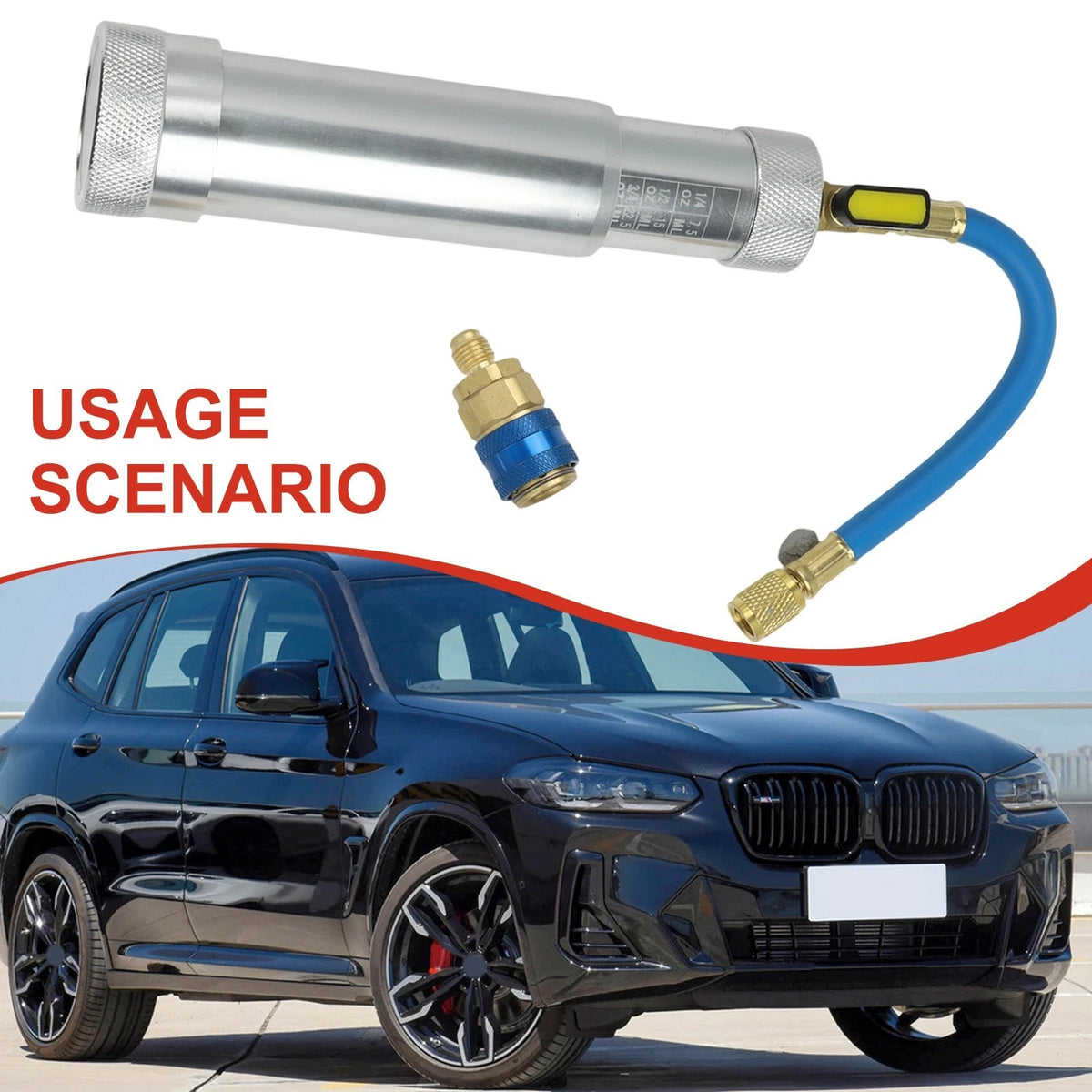 HVAC AC Oil Injector Kit for Universal Applications (14 Inch SAE Connector)