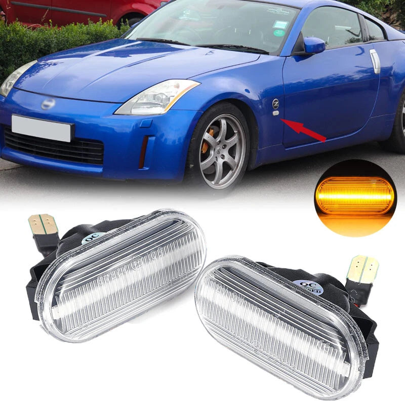 2X Clear Side Marker Indicator Lamp for Nissan 350Z Pathfinder Navara D40