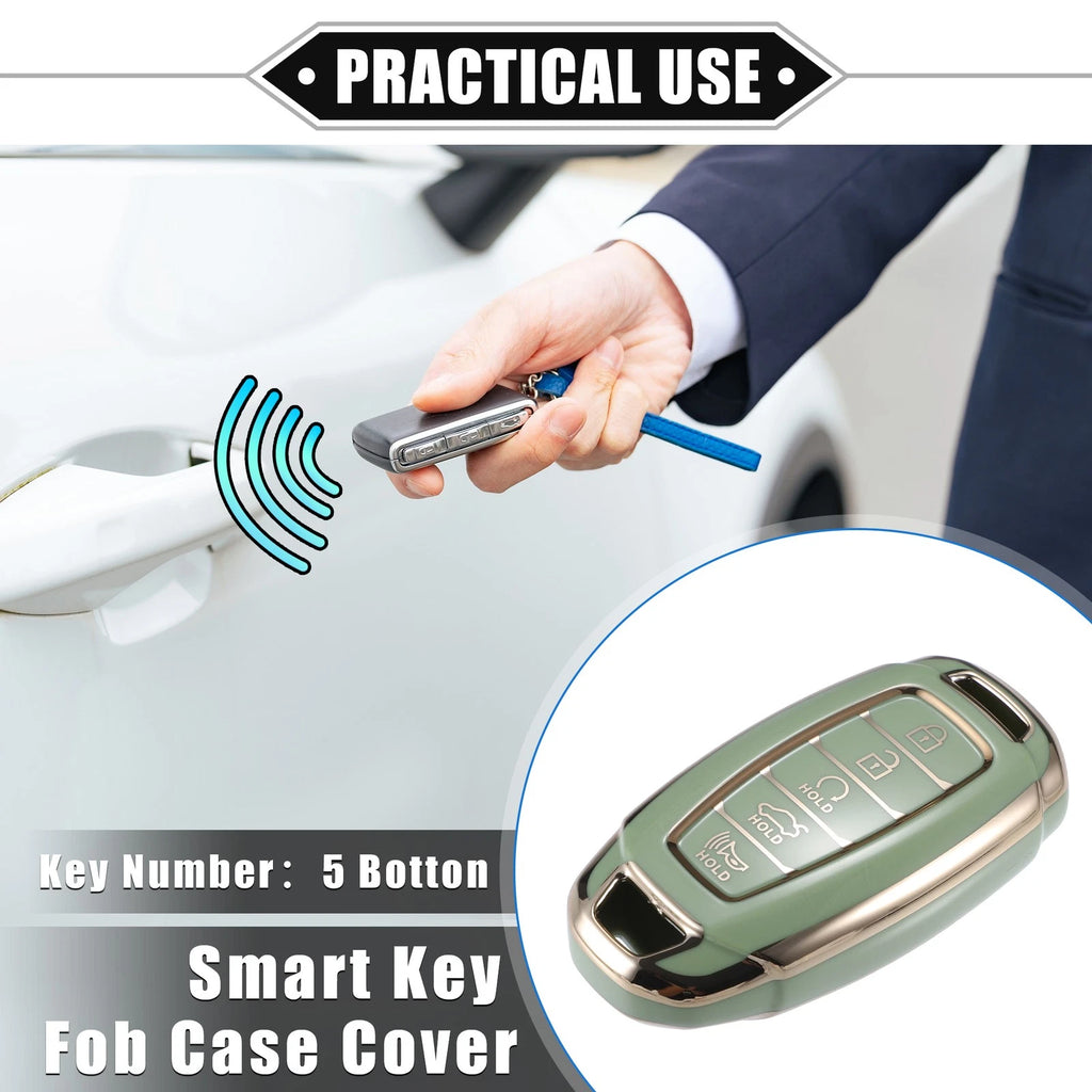 Key Fob Cover 5 Button Replacement for Hyundai Elantra Accent Santa Fe (—)