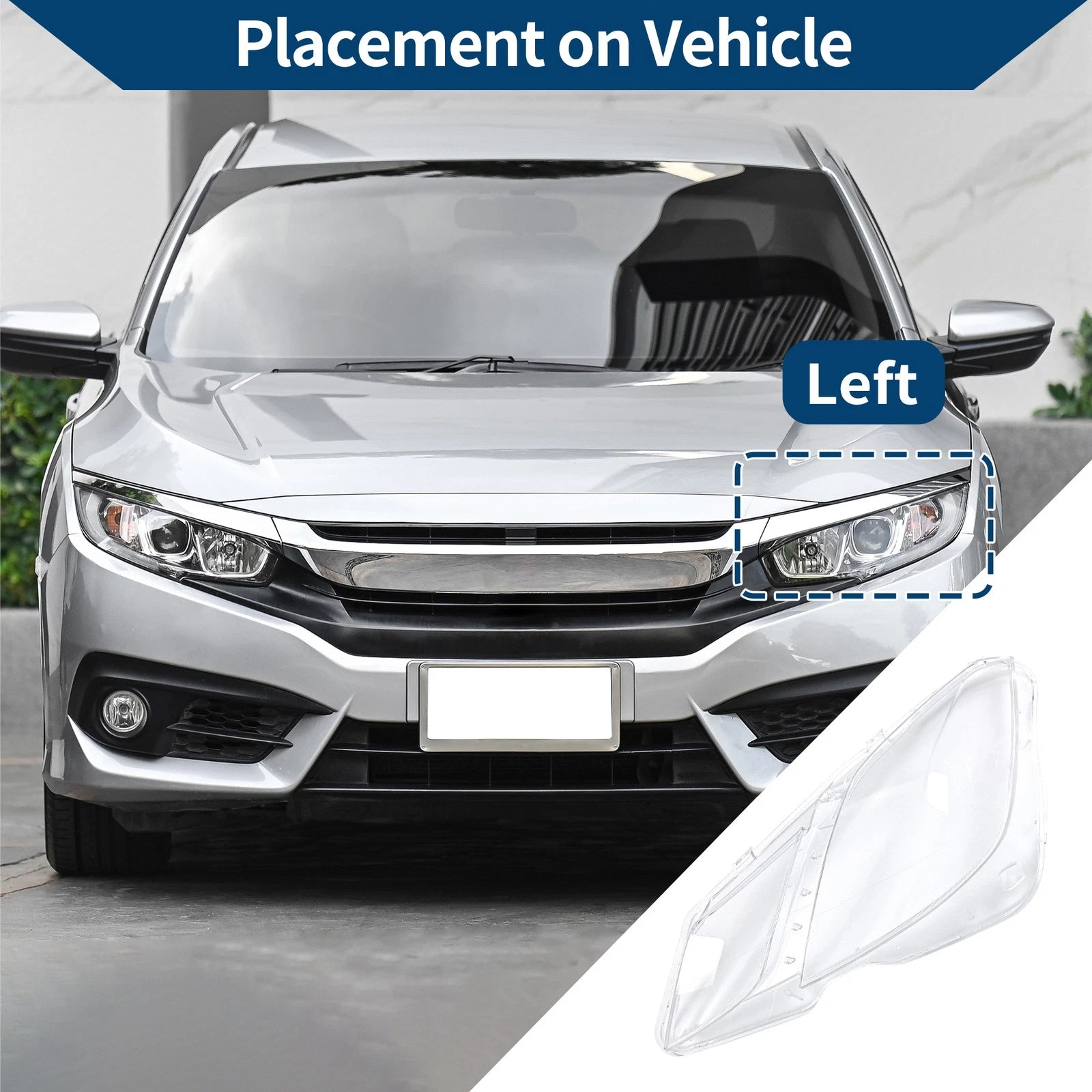 Headlight Lens Cover Front Left for Mercedes-Benz (2006–2013)