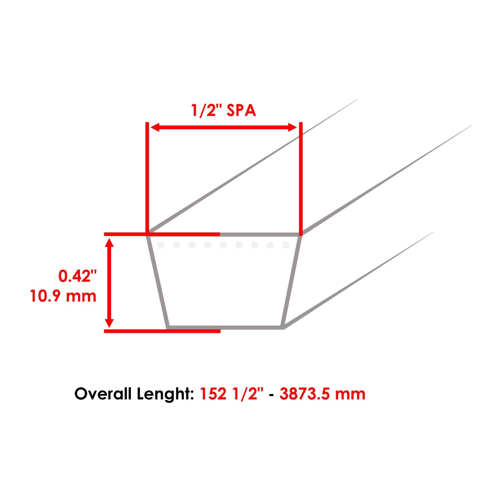 Deck Belt Replacement 54 in for John Deere Z445 EZtrak (2005–2010)