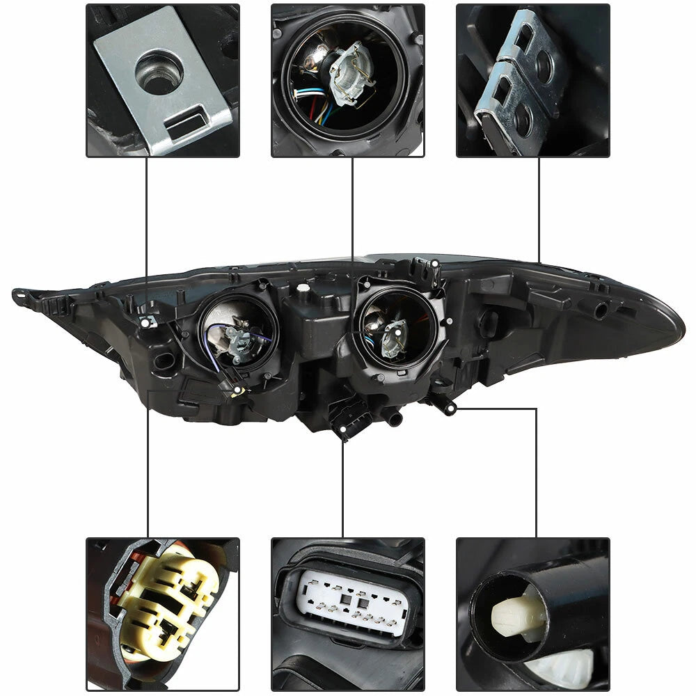 Halogen Headlight Projector for Ford Fusion (2017–2019) Passenger Side Chrome