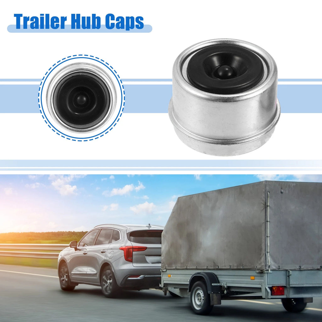 Trailer Axle Wheel Hub Cap Set 1.98 Inch with Rubber Plugs for Trailer (2)