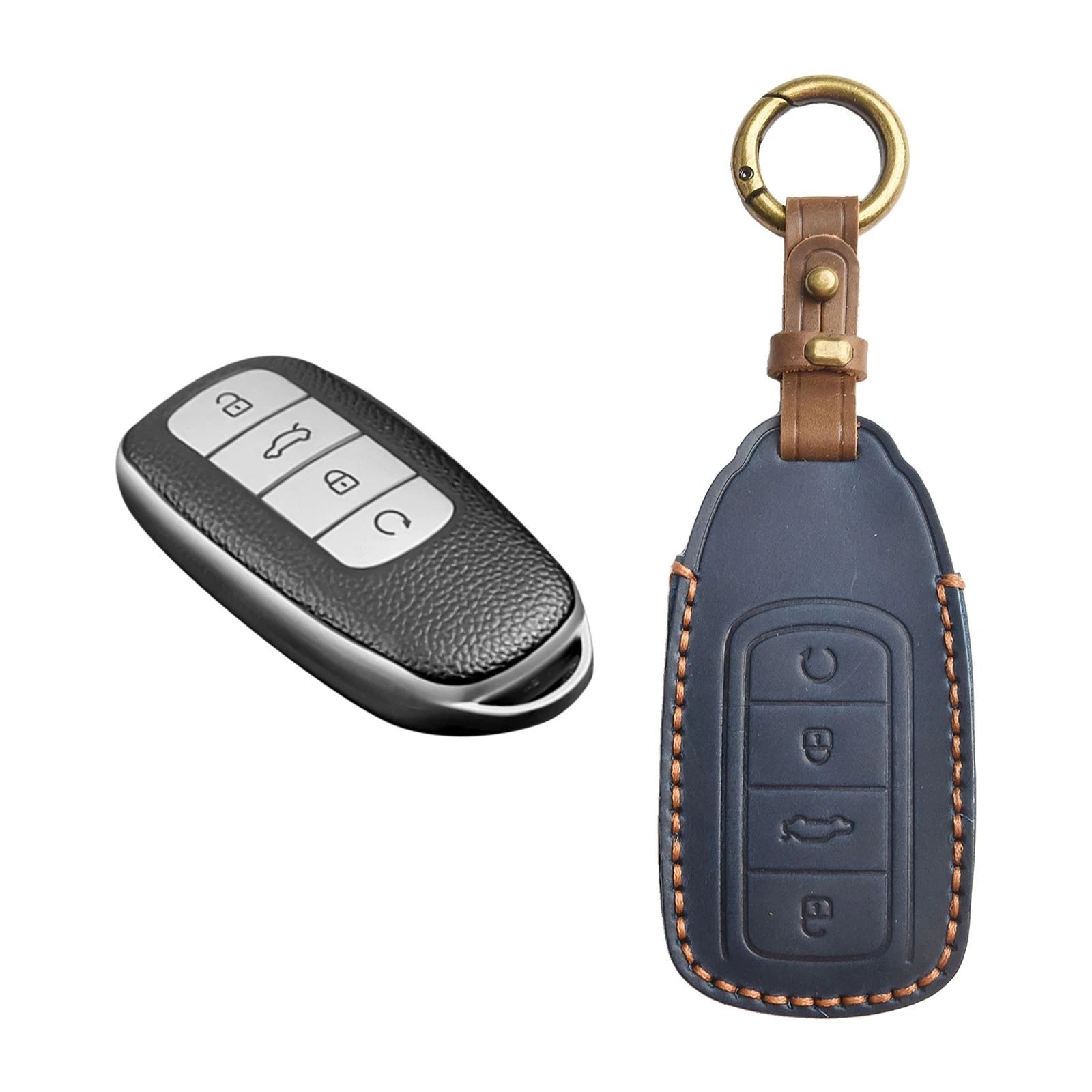 Car Key Fob Case for (1 pcs, Leather, Anti-drop)