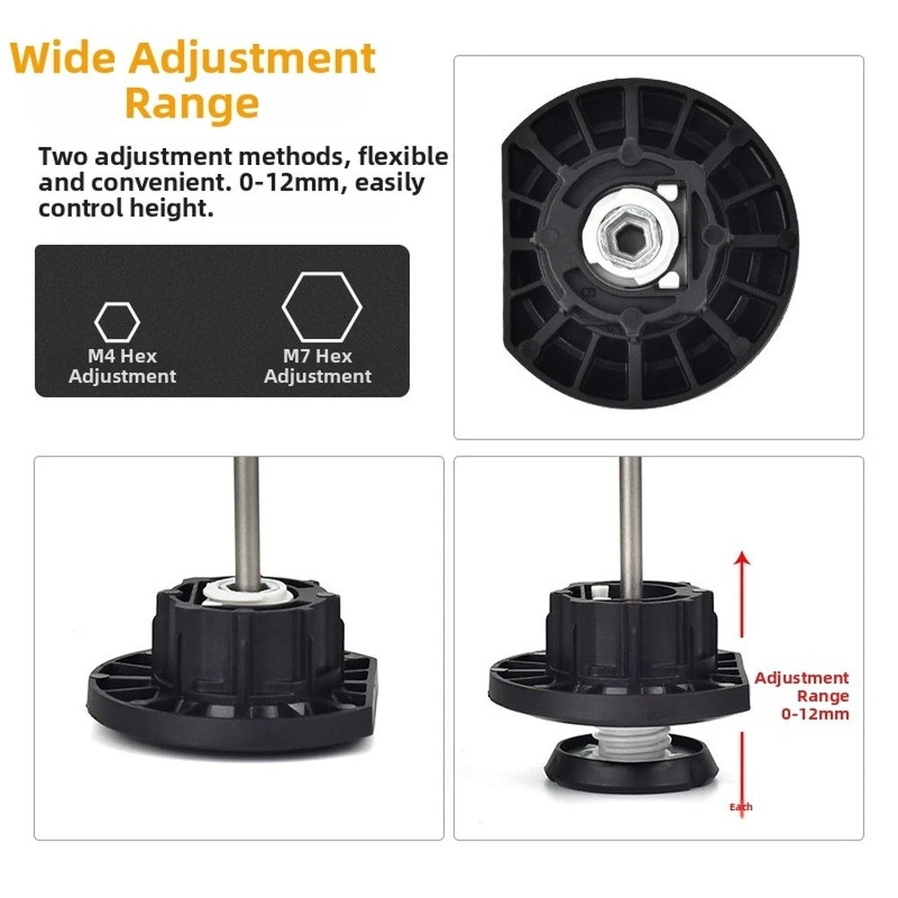 Adjustable Cabinet Feet Set of 4, 175KG Load ABS Plastic