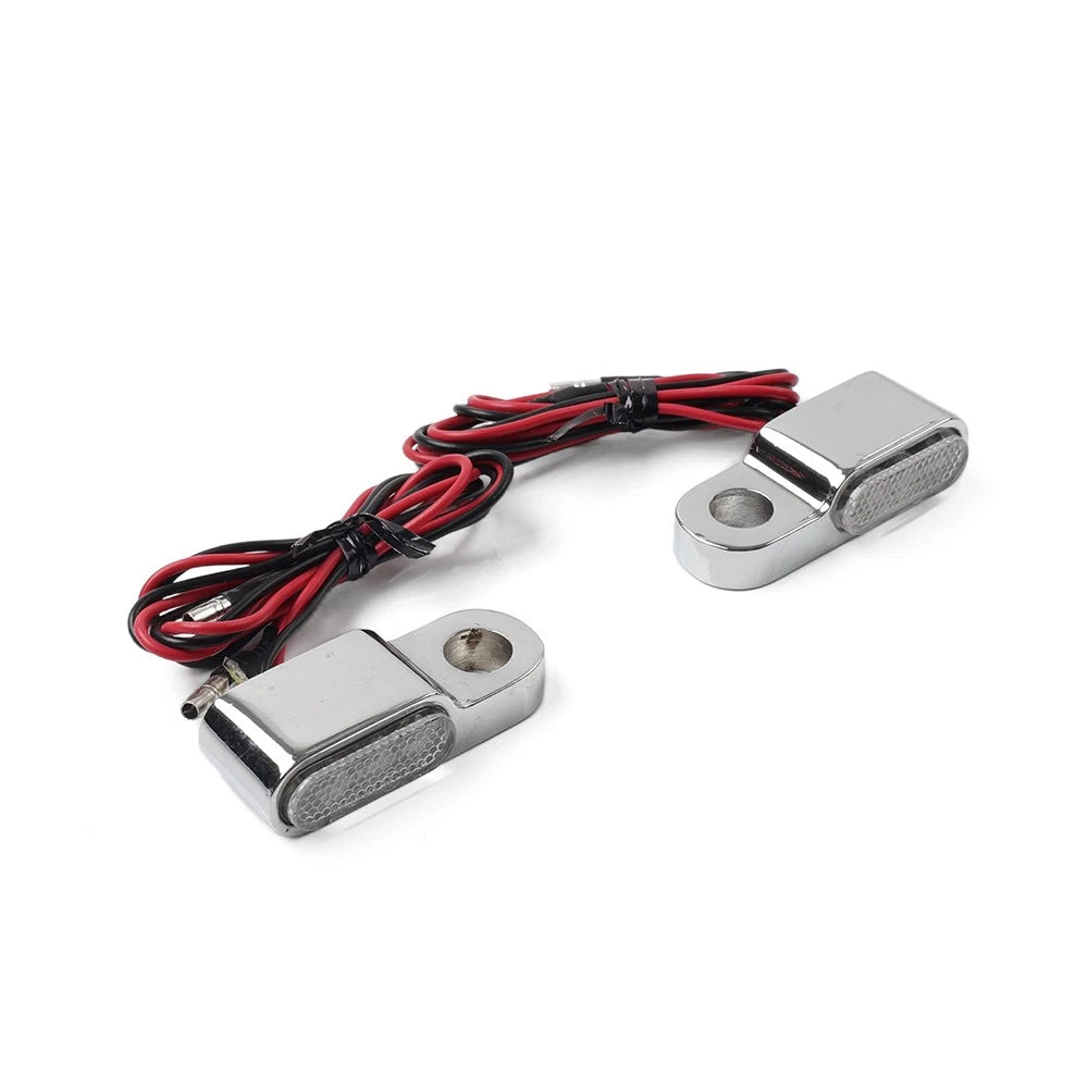 2X Mini Motor Turn Signal Blinker Light Indicator for Universal Fit (Chrome)