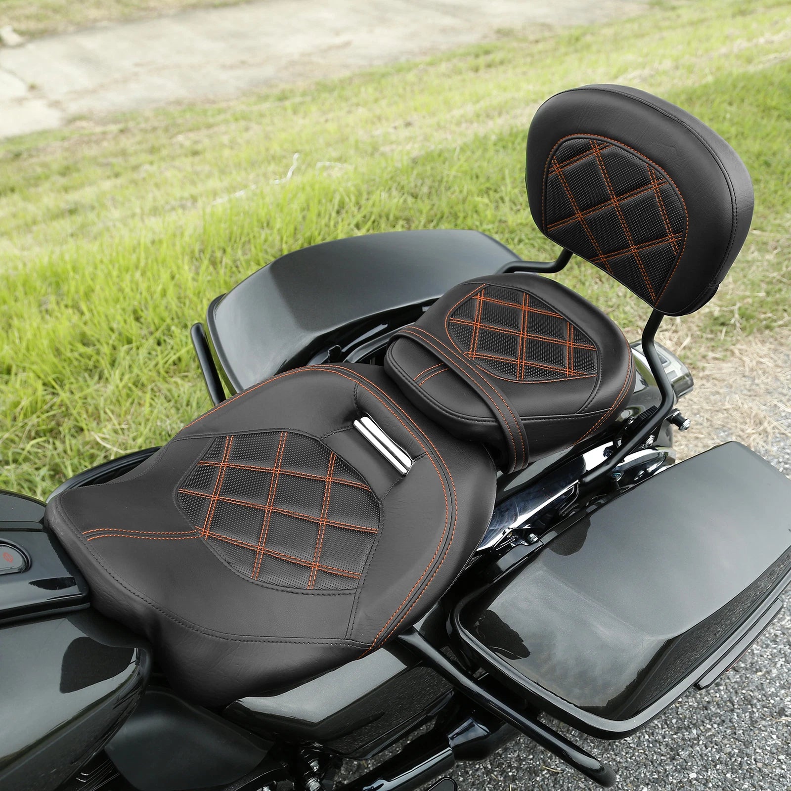 Driver Passenger Seat w/ Backrest Pad for Harley Electra Glide (2009–2023)