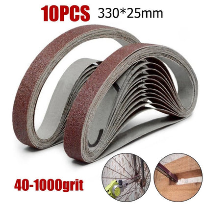 10pcs Sanding Belt 25x330mm for Grinding and Polishing