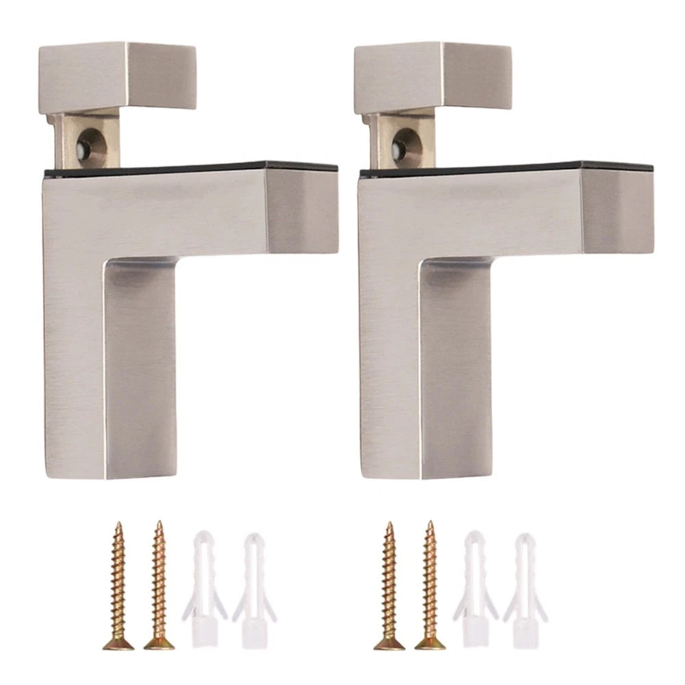 2X Adjustable Zinc Alloy Shelf Brackets for Glass or Wood