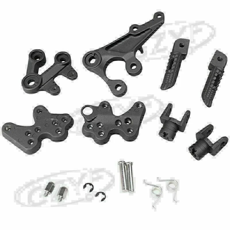 Front Rider Footrest Pegs Brackets for Suzuki GSXR1000 (2005–2010) Black