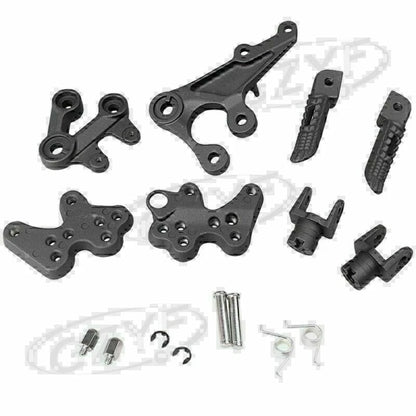Front Rider Footrest Pegs Brackets for Suzuki GSXR1000 (2005–2010) Black