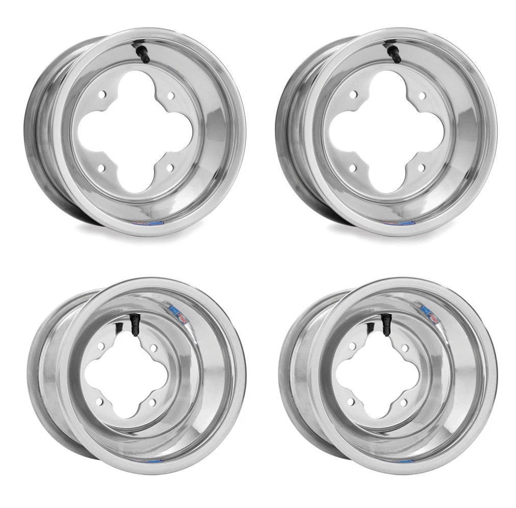 Set of 2 DWT Polished A5 Rolled Lip Rims for LTR450 LTZ400 KFX450R (10")