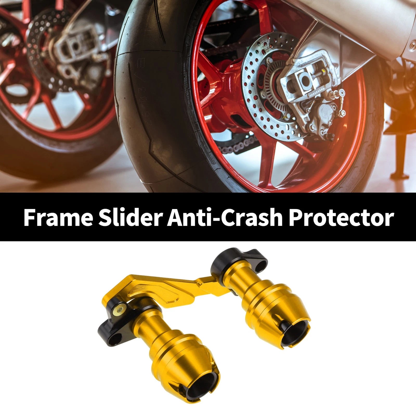 Frame Slider Anti-Crash Protector 175mm Aluminum for Motorcycle Gold Tone