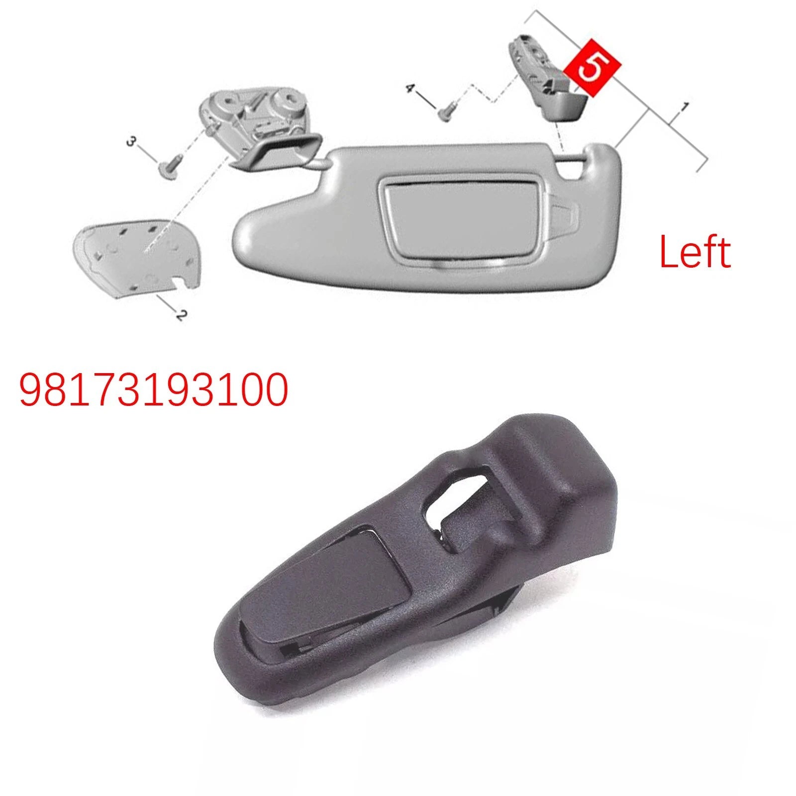 Sun Visor Holder for 718 - Left Inner Clip Replacement