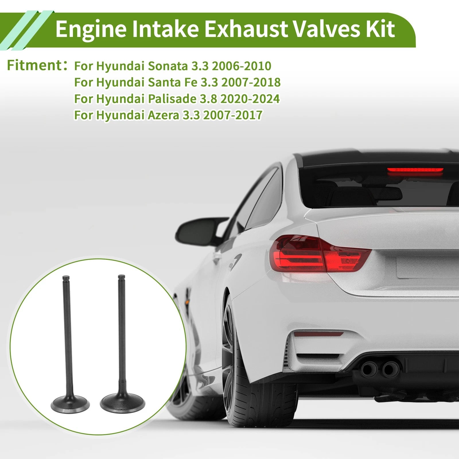 Engine Intake Exhaust Valves Kit Replacement for Hyundai Sonata 3.3 (2015–2017)