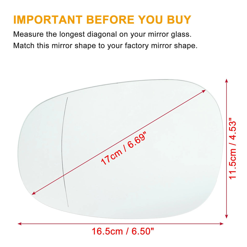 Pair Left Right Mirror Glass Replacement for BMW 335i 328i M3 (2008–2019)