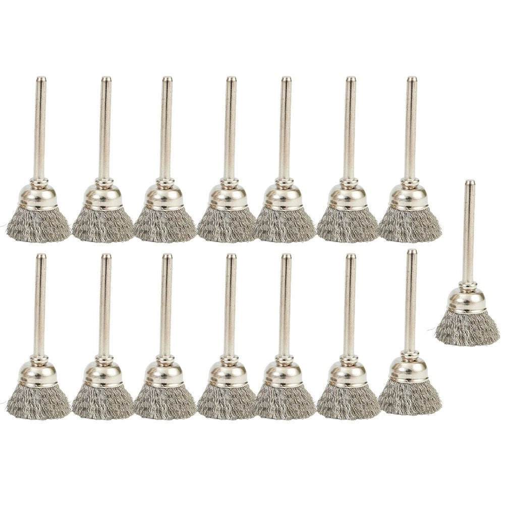 15pcs Stainless Steel Wire Brush Kit for Deburring
