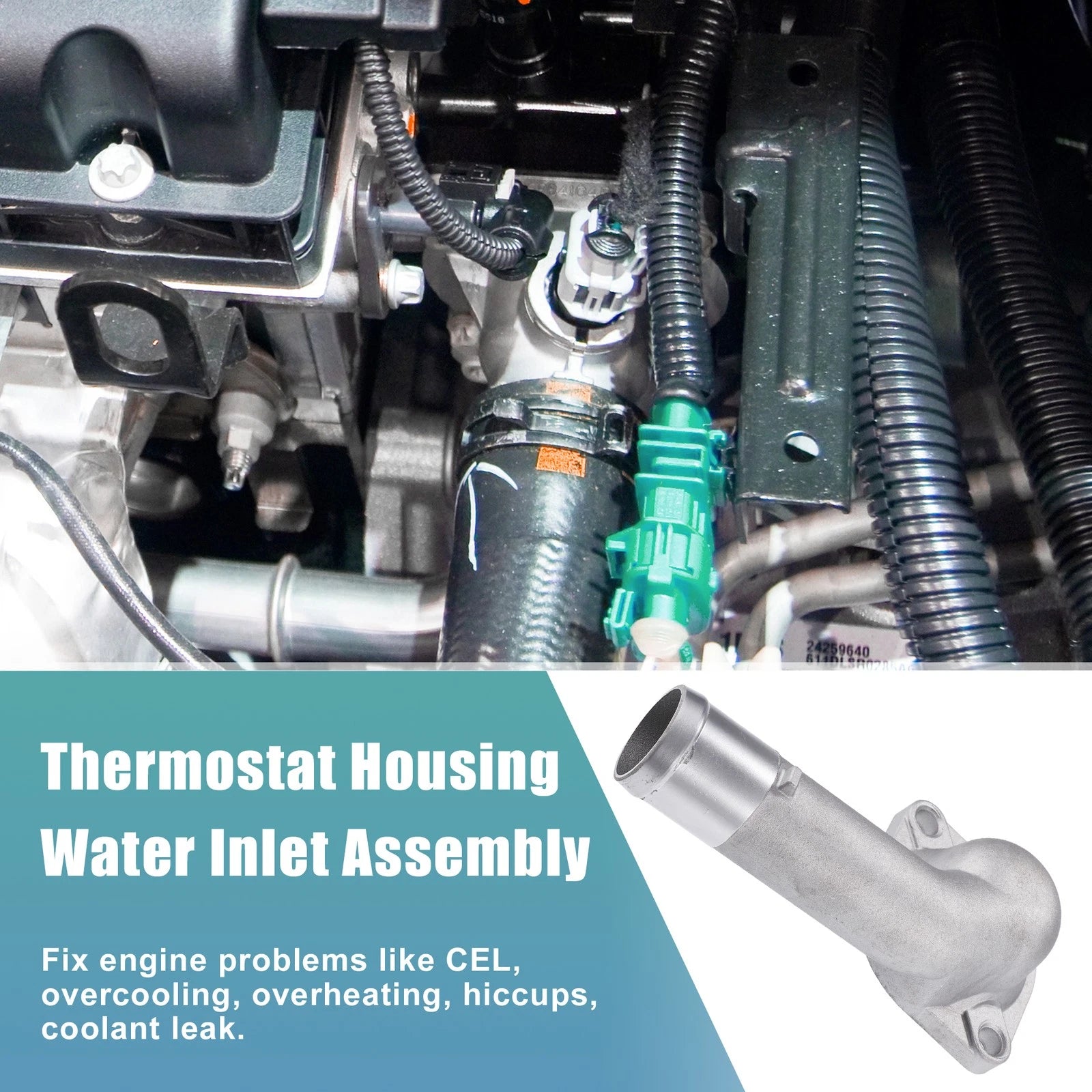 Thermostat Housing Water Inlet Fitting Replacement for Hyundai Elantra (2012–2018)