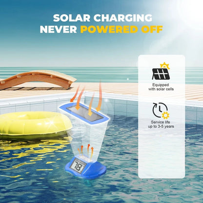 Waterproof Pool Thermometer for Solar-Driven Dual LED Updates