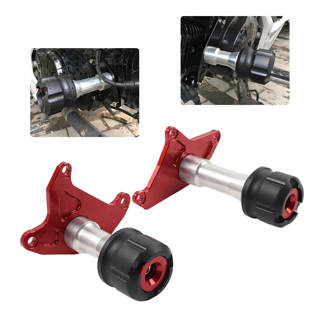 2X Red Frame Sliders Protector for Honda Grom MSX125 (2013–2020)
