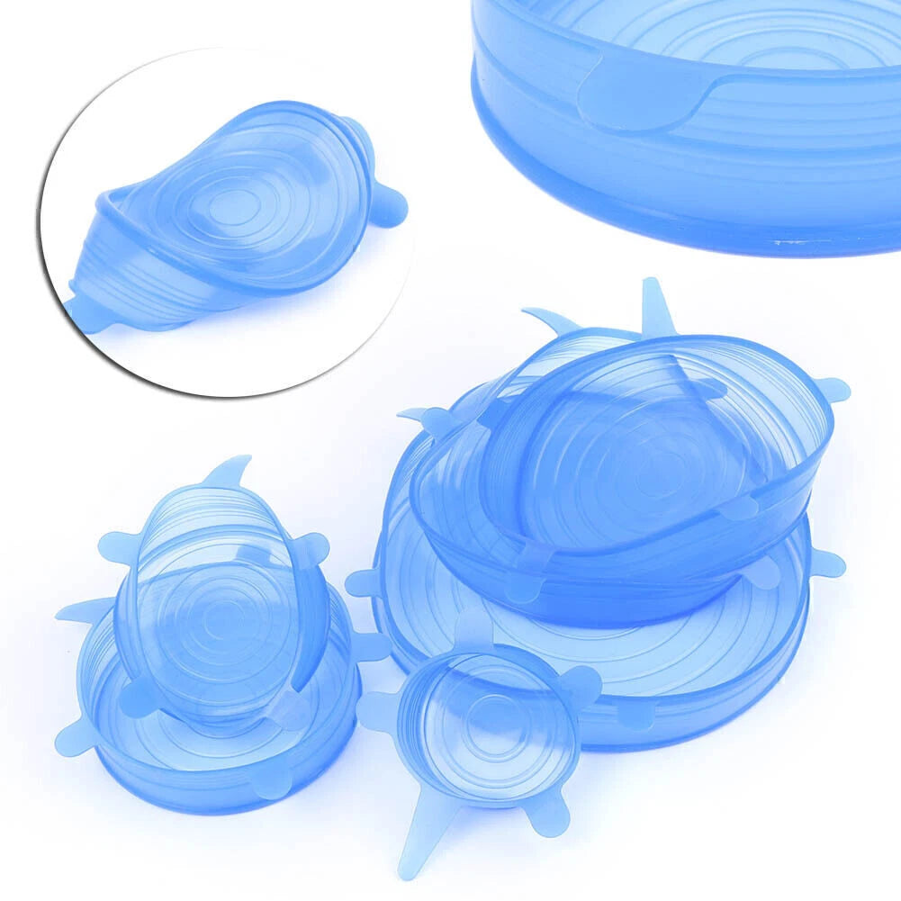 Set of 6 Silicone Stretch Lid Covers for Food Storage