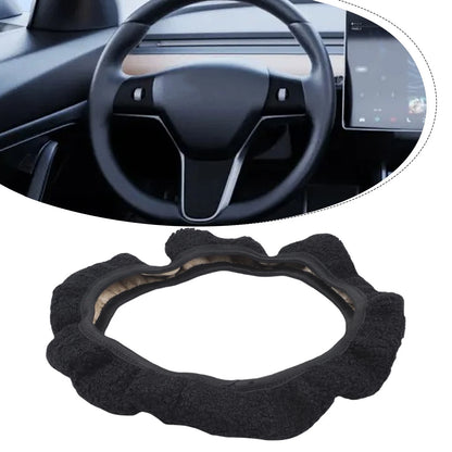 Soft Plush Steering Wheel Cover For 38cm Diameter Winter Warm for general Fit