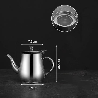 Stainless Steel Oil Filter Pot for Home Use with Lid and Filtering Function