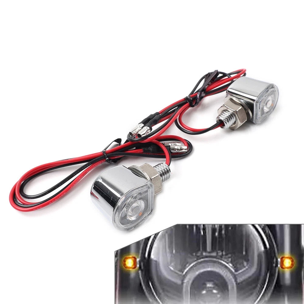 2X Mini Motor Turn Signal Indicator Amber Blinker Light Universal