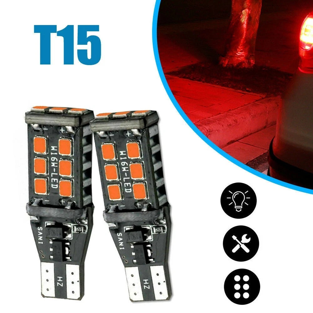 2X DC 9-32V CANBus Flash Red LED 3rd Brake Light Bulb for Universal