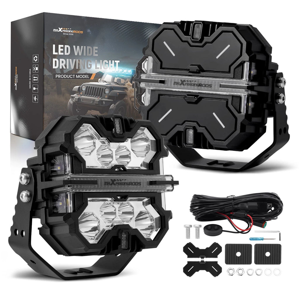7 Inch Square LED Offroad Lights for Universal Vehicles (252W)