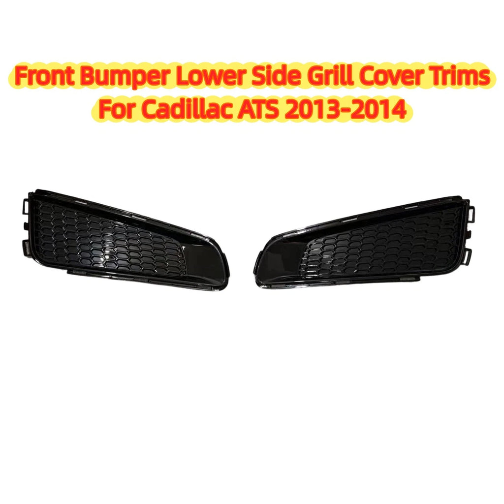 Pair Gloss Black Front Bumper Lower Side Grill Bezels for Cadillac ATS (2013–2014)