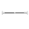 Adjustable Curtain Rod for No Drill Installation (Sleek White & Silver)
