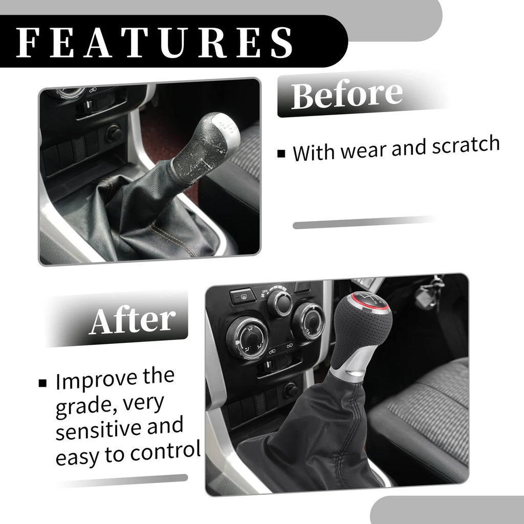 6 Speed Manual Shift Knob with Dust Cover for Audi A6 (2004–2008)