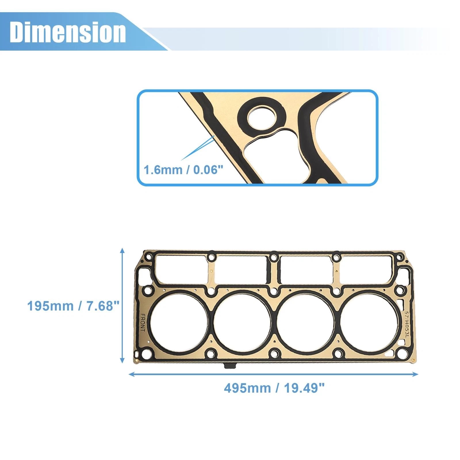 Engine Cylinder Head Gasket Replacement for GMC Chevrolet 4.8L 5.3L Steel
