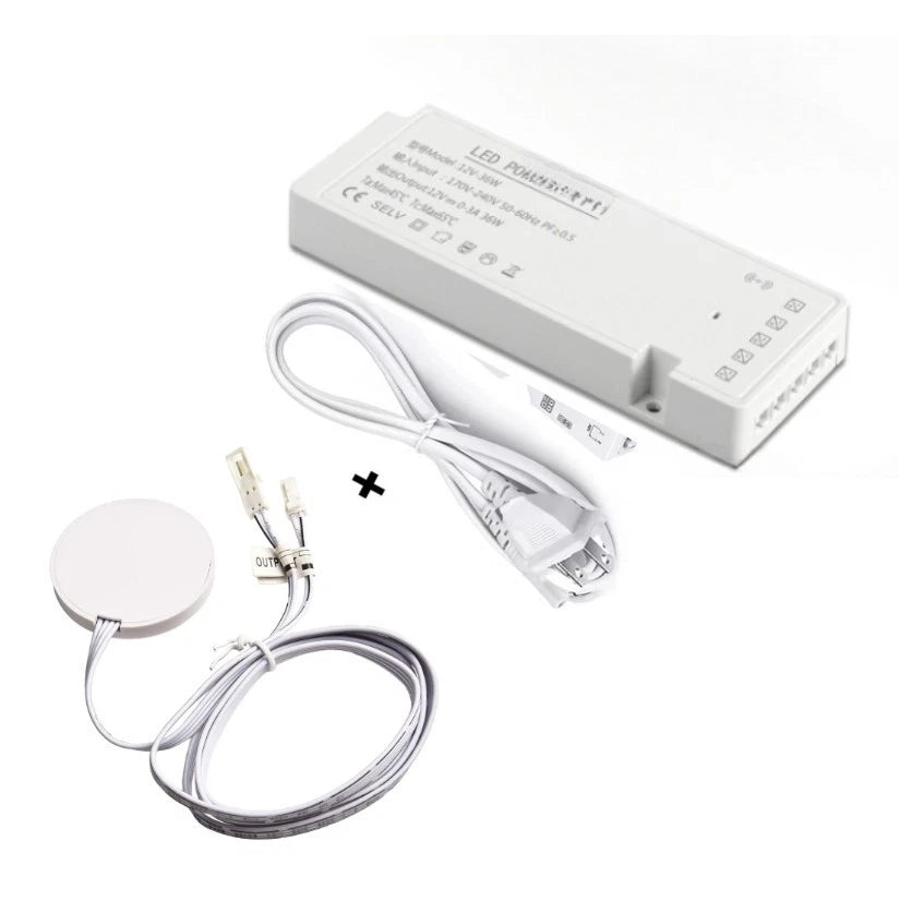 12 Volt LED Cabinet Light Transformer with Touch Switch for Indoor Lighting