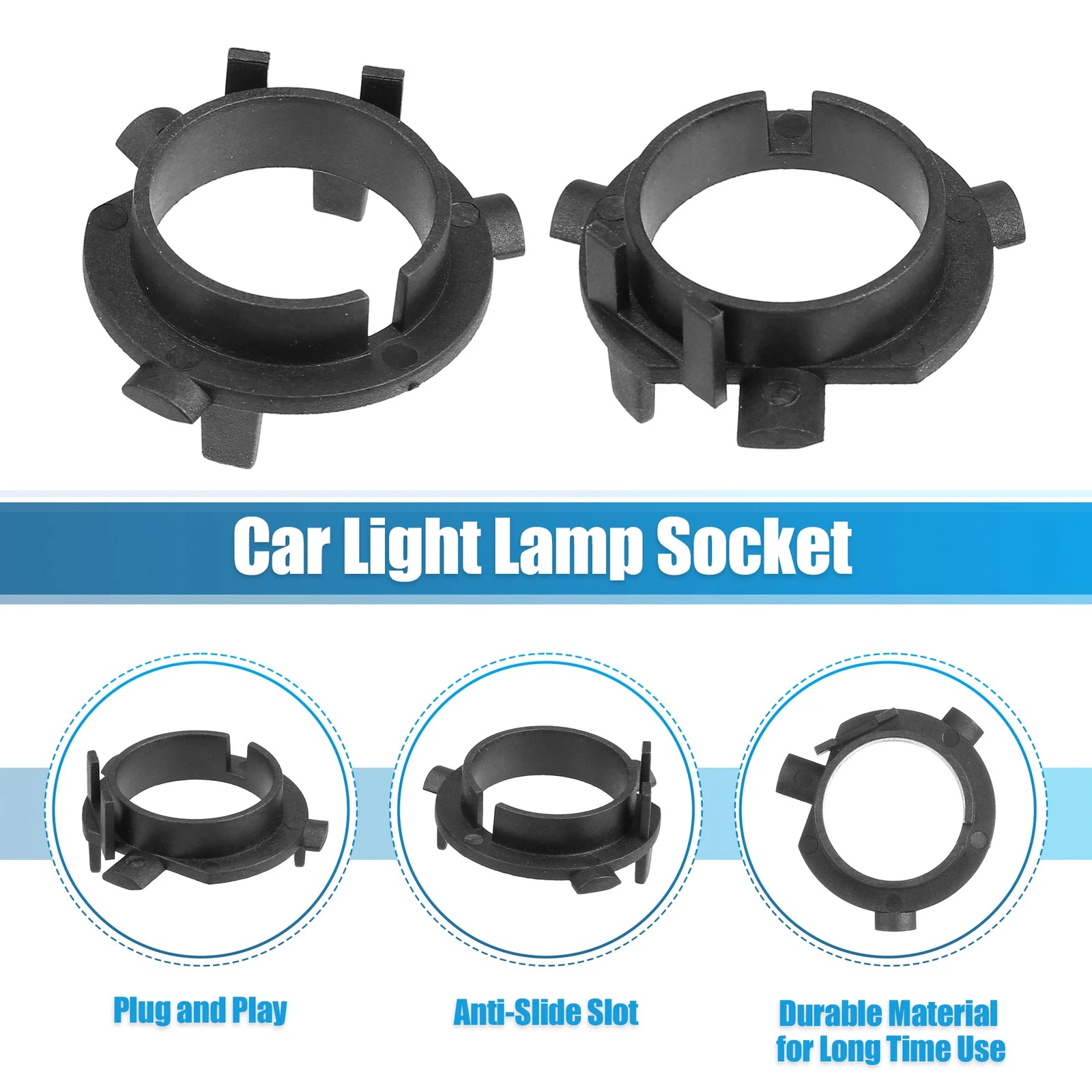 2X H7 LED Headlight Bulb Adapter Holder Socket for Kia Optima (2016)