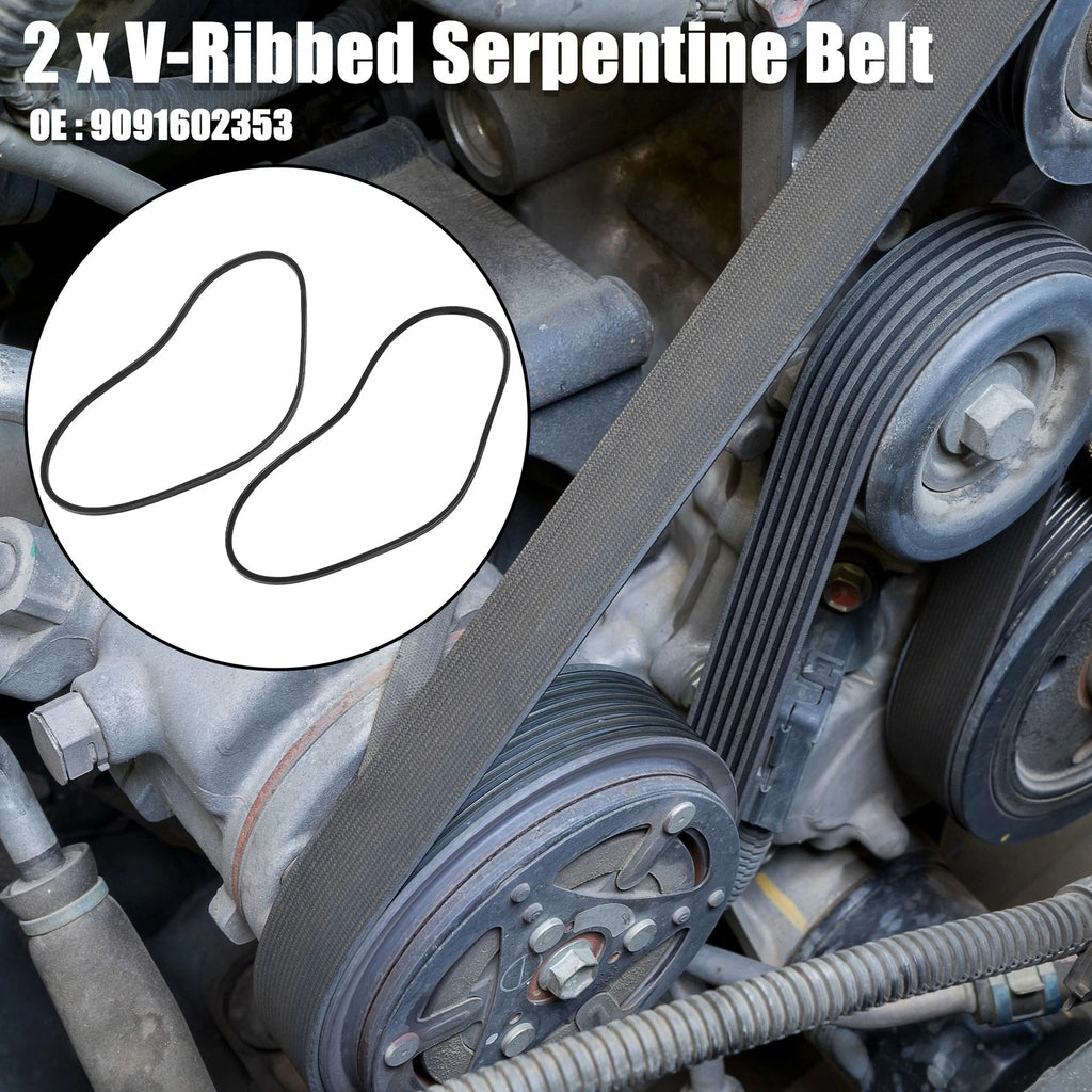 2-Pack Serpentine Drive Belt Replacement for Lexus LX450 (1996–1997)