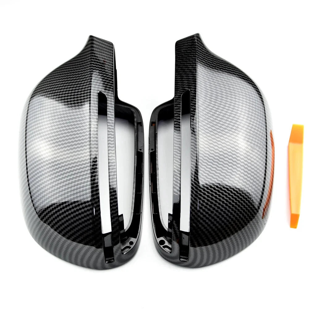 Set of 2 Carbon Look Side Mirror Cap Covers for Audi A5/S5 8T (2008–2009)