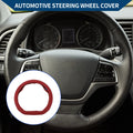 Steering Wheel Cover for Universal Vehicles Leather D Shape Wine Red (1pcs)