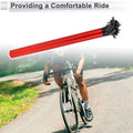 Bike Seat Post 28.6x350mm Adjustable Replacement with Fixing Clip Red Alloy