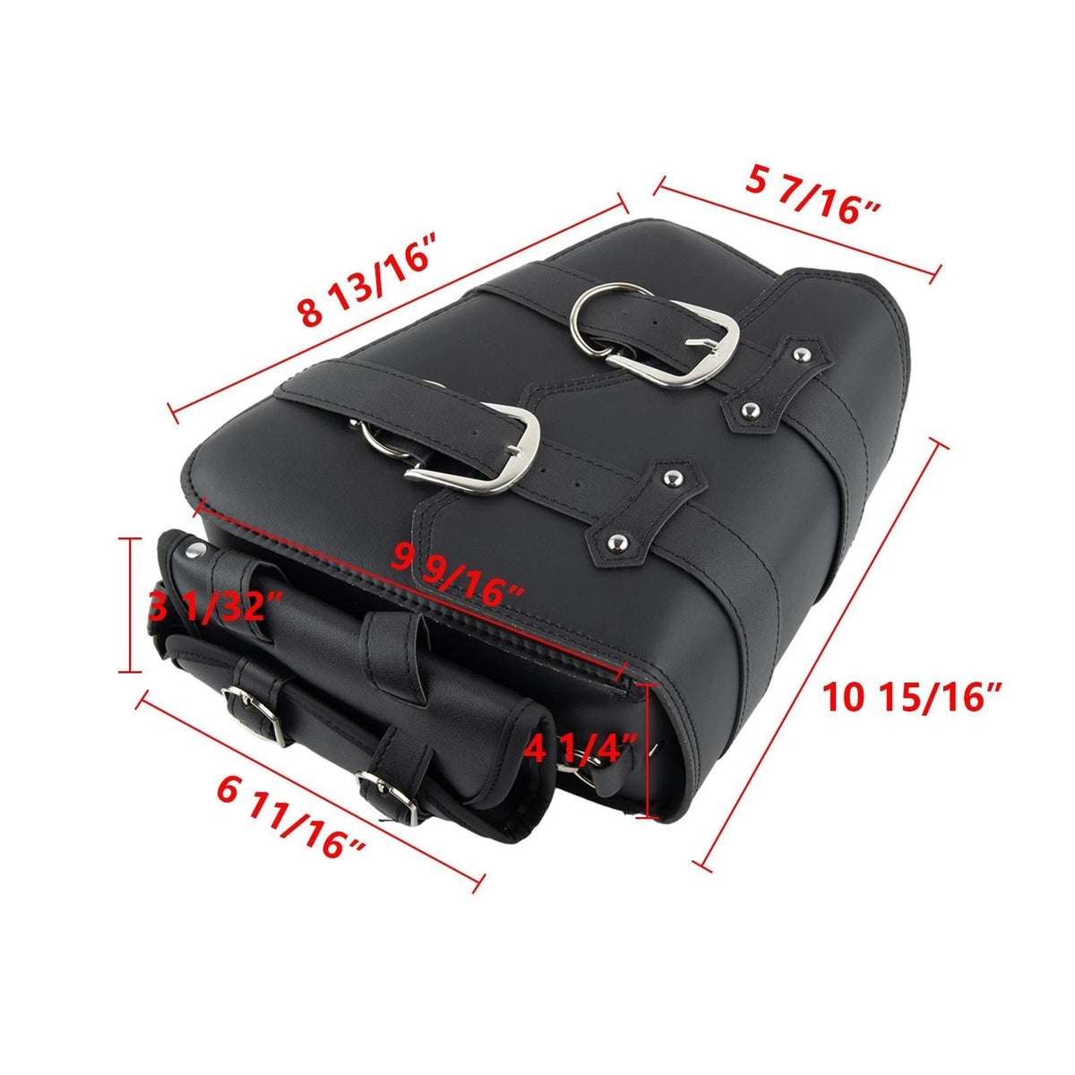 Left Saddlebag for Motorcycle (2010–2020) Black with Side Storage