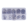 100pcs External Retaining Ring Assortment 8-18mm Snap Circlip Storage