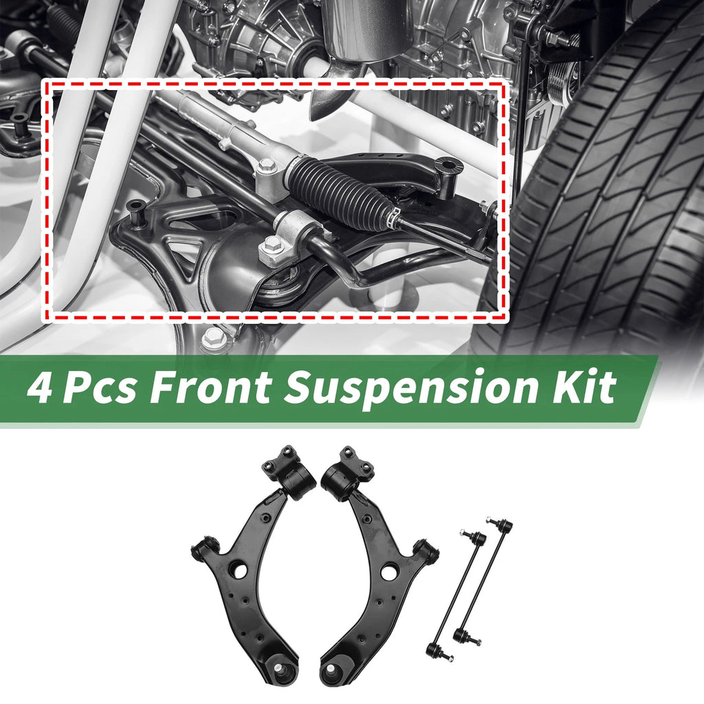 4 Pcs Front Lower Control Arms Replacement for Mazda 3 (2004–2009)