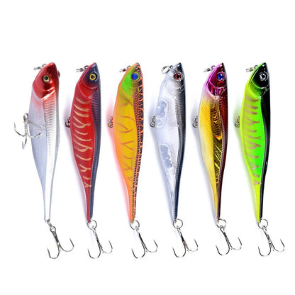 6PCS Fishing Lures Minnow Baits 9.9g/9.9cm Floating Pencil Laser